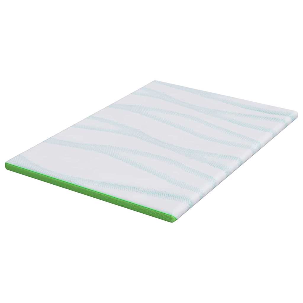 Topper per materasso Bianco e Verde 140 x 190 cm