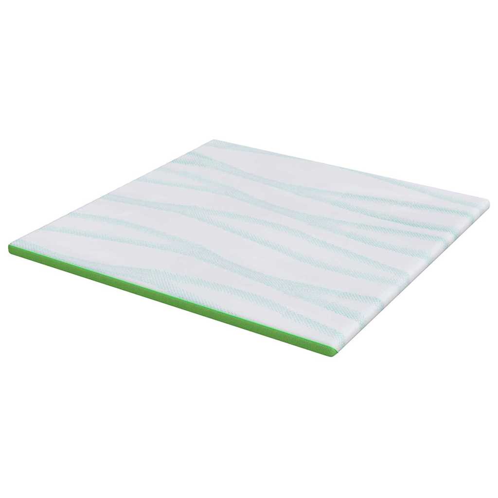 Topper per materasso Bianco e Verde 200 x 200 cm