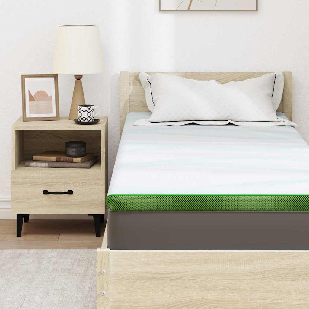 Topper per materasso Bianco e Verde 70 x 200 cm