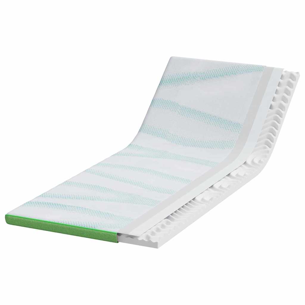Topper per materasso Bianco e Verde 80 x 200 cm