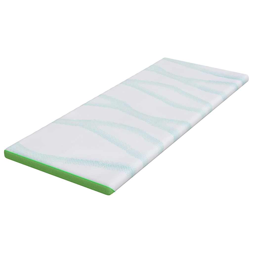 Topper per materasso Bianco e Verde 80 x 200 cm