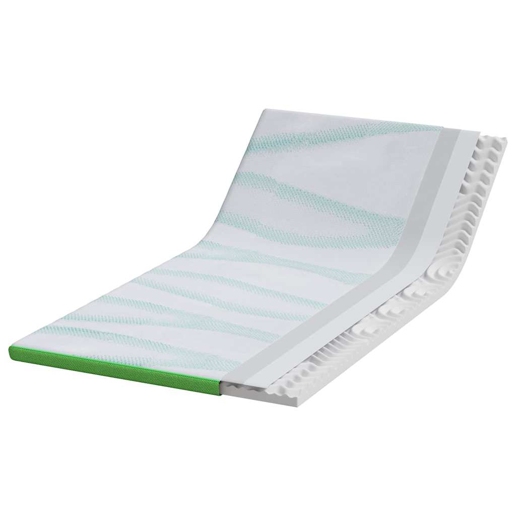 Topper per materasso Bianco e Verde 90 x 190 cm