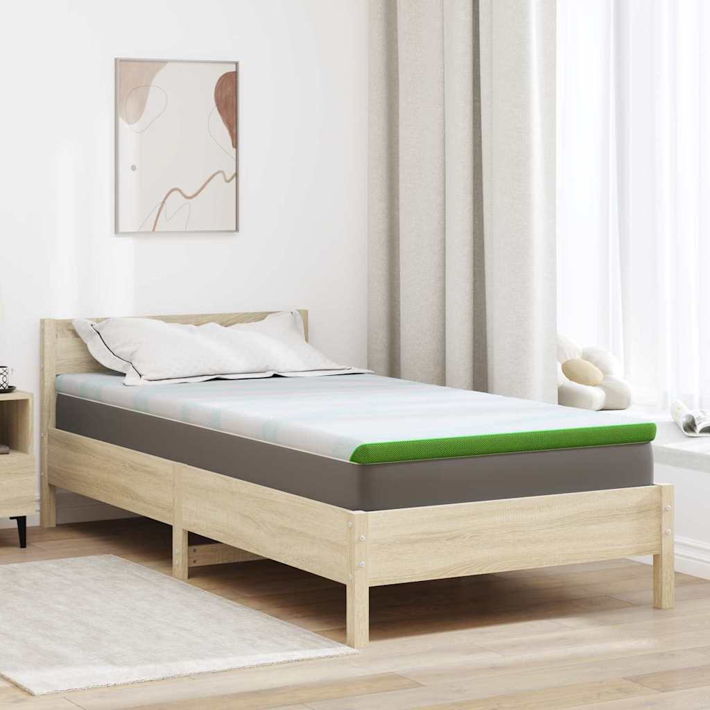 Topper per materasso Bianco e Verde 90 x 200 cm