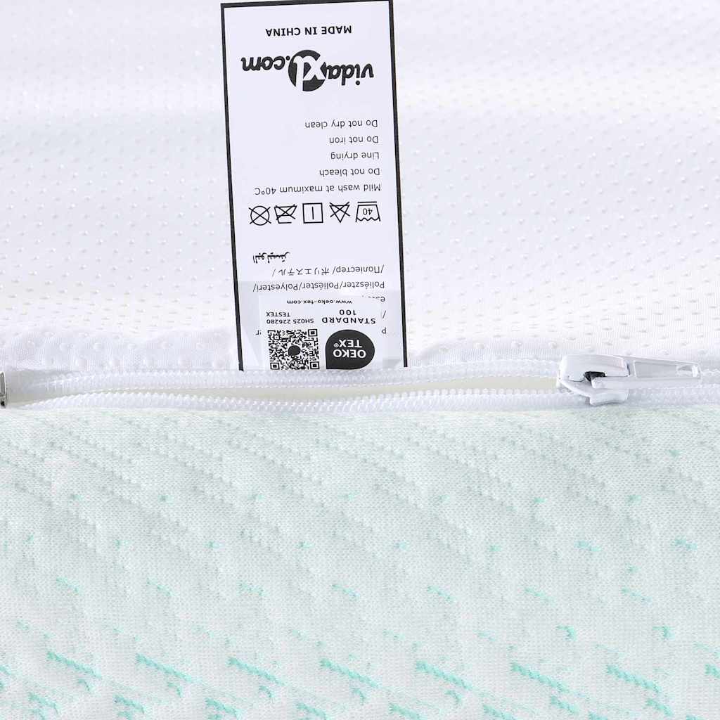 Topper per materasso Bianco e Verde 90 x 200 cm