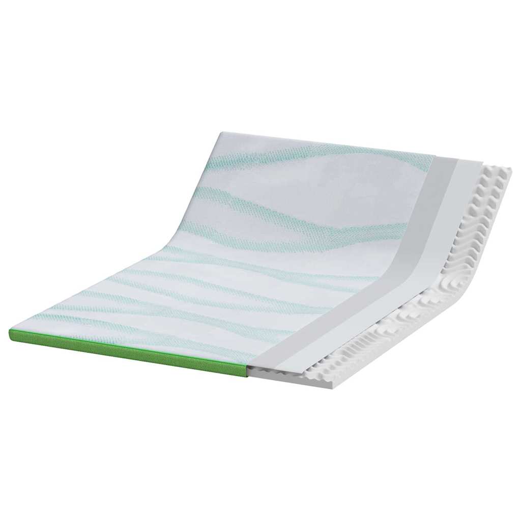 Topper per materasso Bianco e Verde 140 x 190 cm