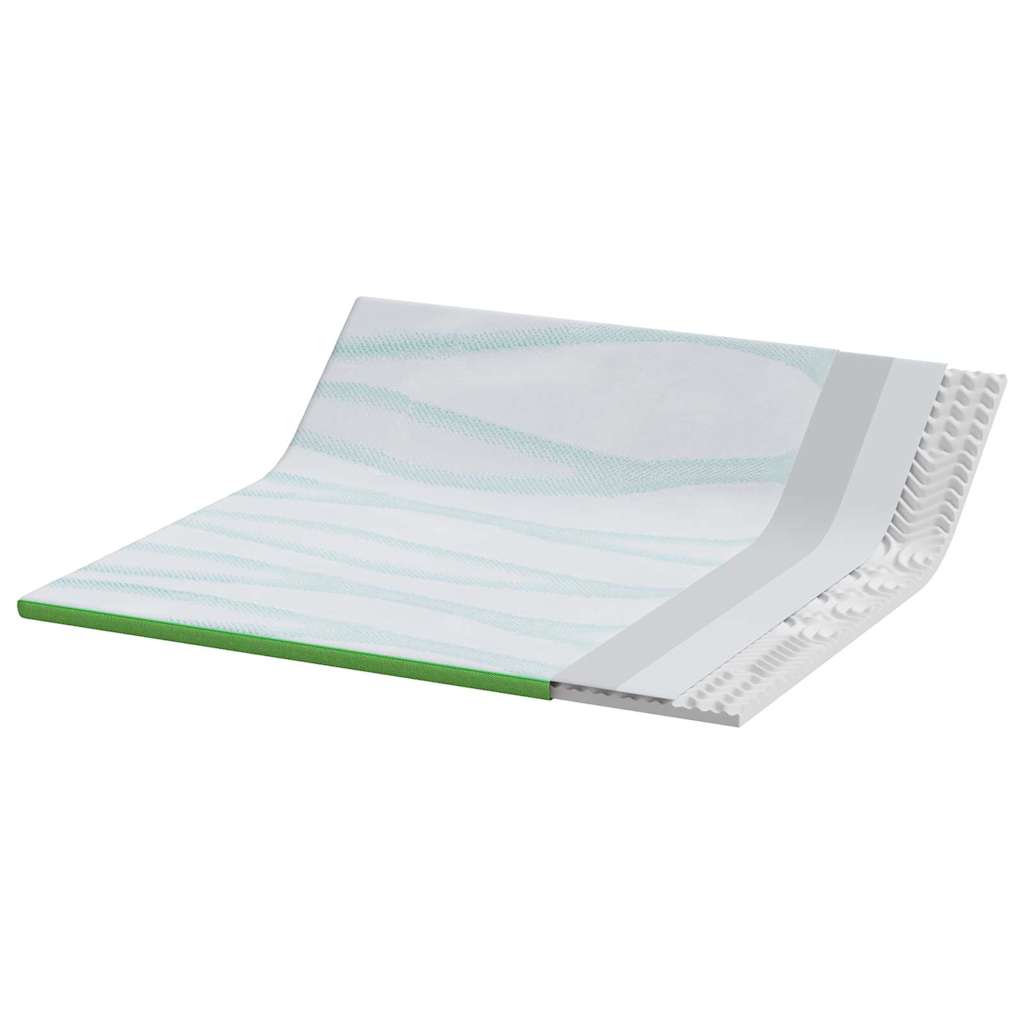 Topper per materasso Bianco e Verde 180 x 200 cm