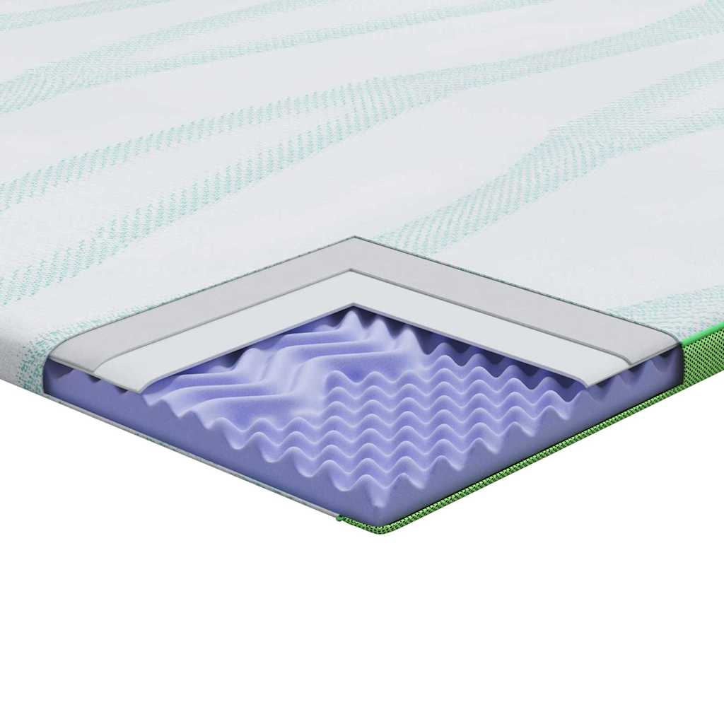 Topper per materasso Bianco e Verde 80 x 200 cm