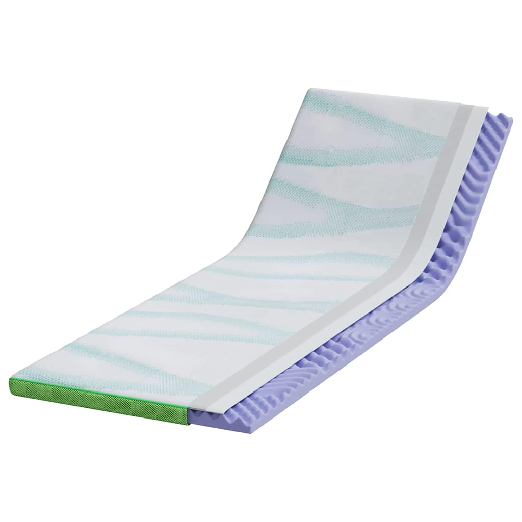 Topper per materasso Bianco e Verde 80 x 200 cm