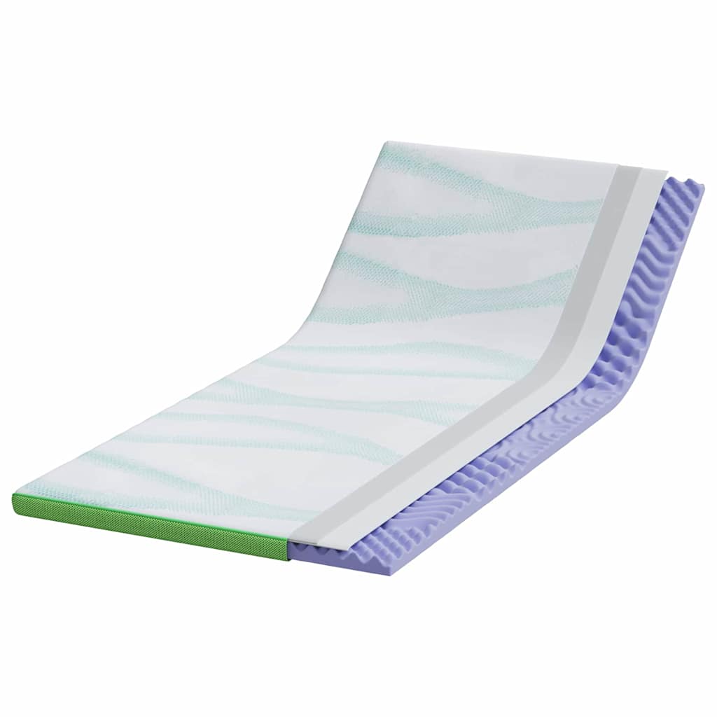Topper per materasso Bianco e Verde 100 x 200 cm
