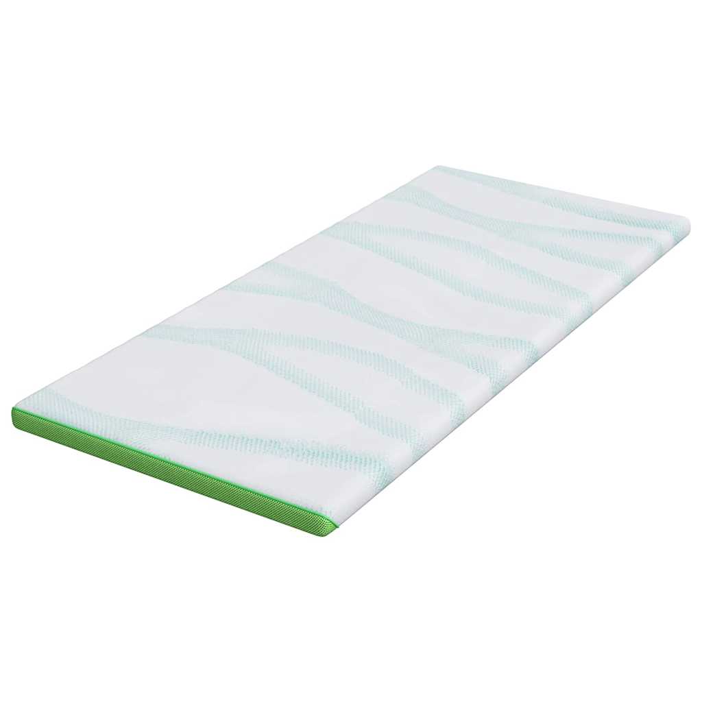 Topper per materasso Bianco e Verde 120 x 200 cm