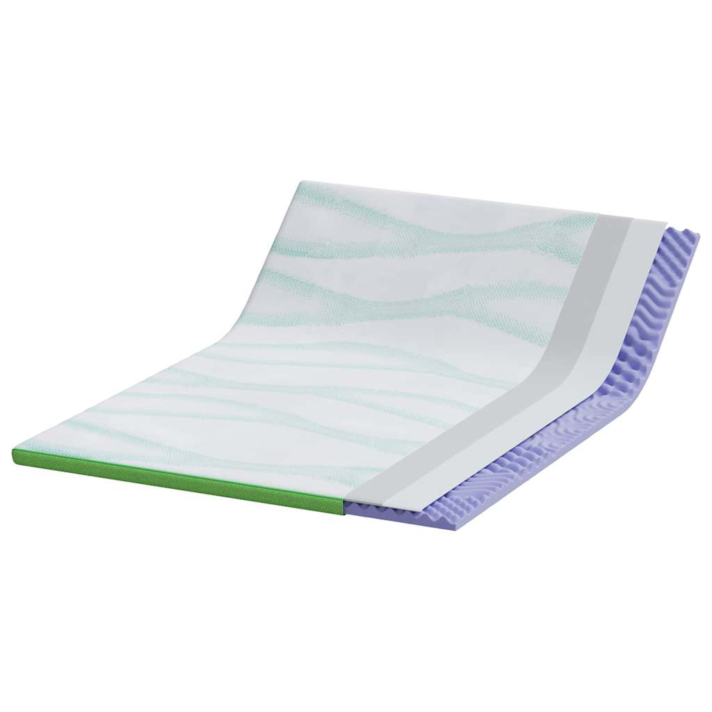 Topper per materasso Bianco e Verde 140 x 200 cm