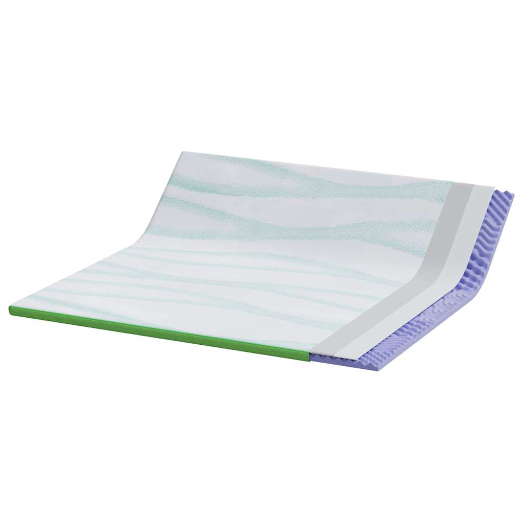 Topper per materasso Bianco e Verde 200 x 200 cm