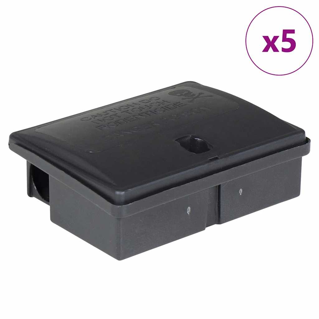 Trappole per Topi 5 pz Nere 13x10x4 cm