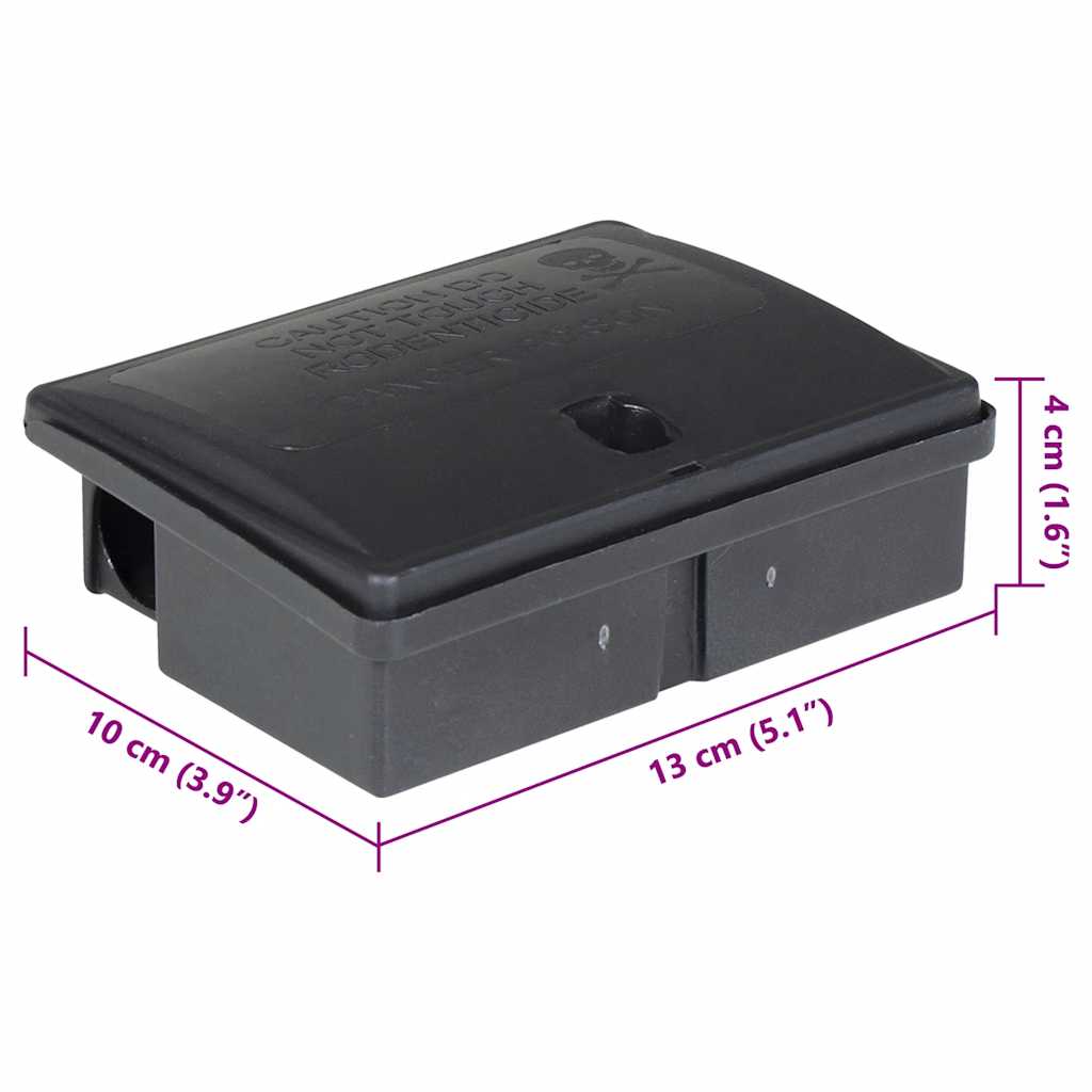 Trappole per Topi 5 pz Nere 13x10x4 cm