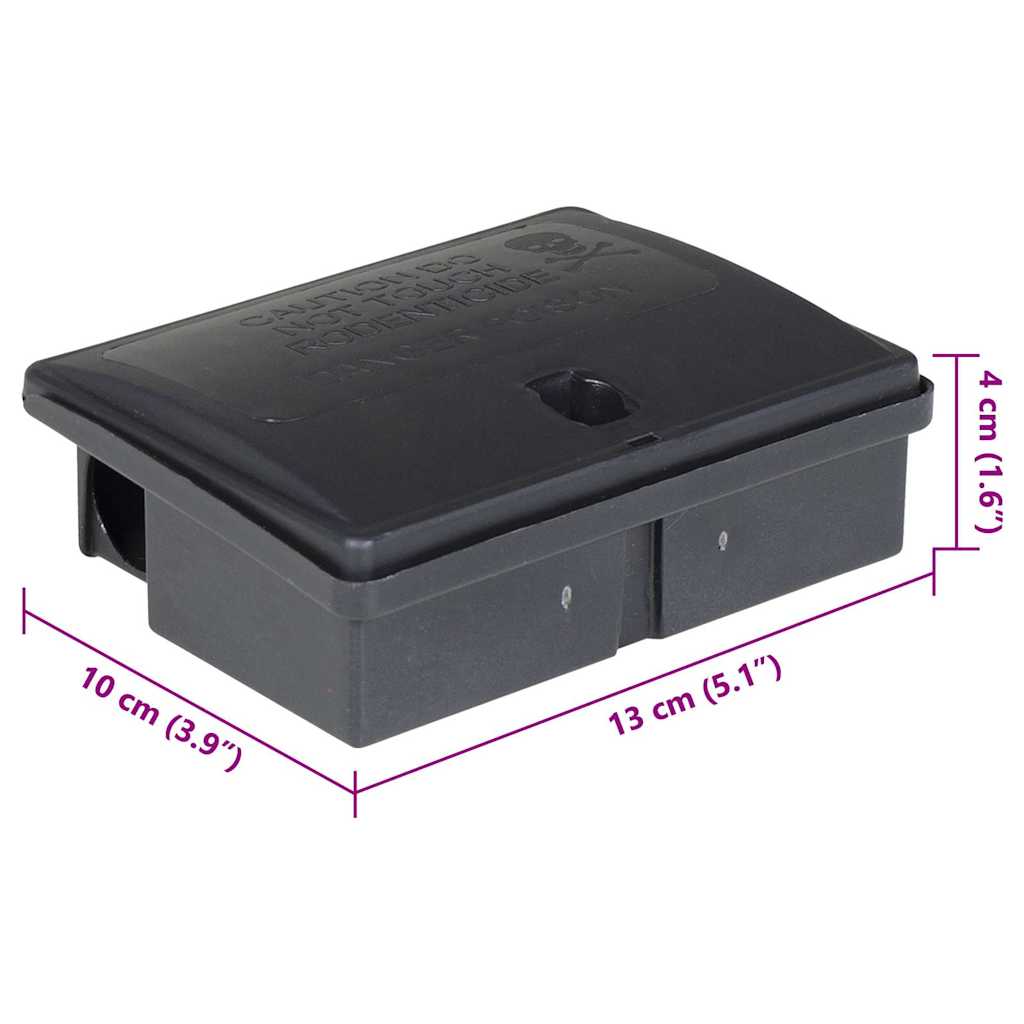 Trappole per Topi 10 pz Nere 13x10x4 cm