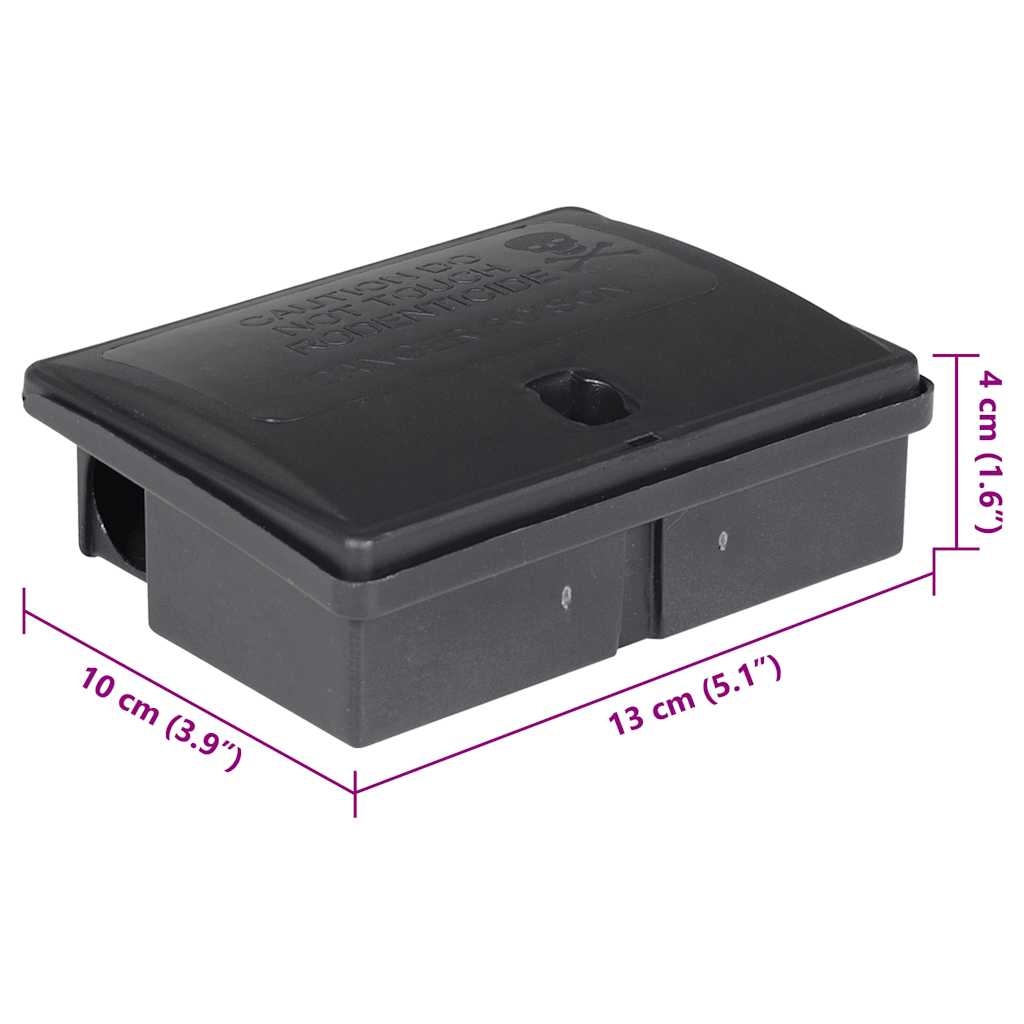 Trappole per Topi 20 pz Nere 13x10x4 cm