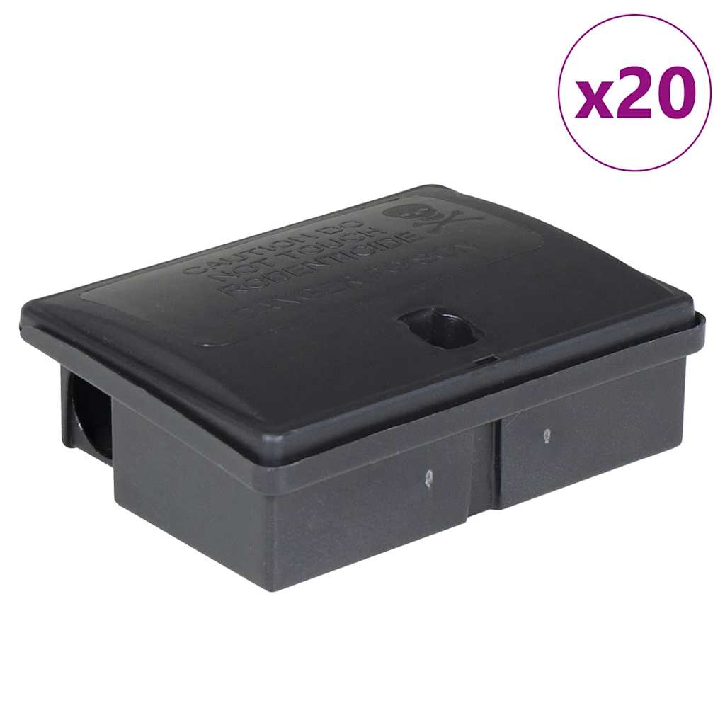 Trappole per Topi 20 pz Nere 13x10x4 cm