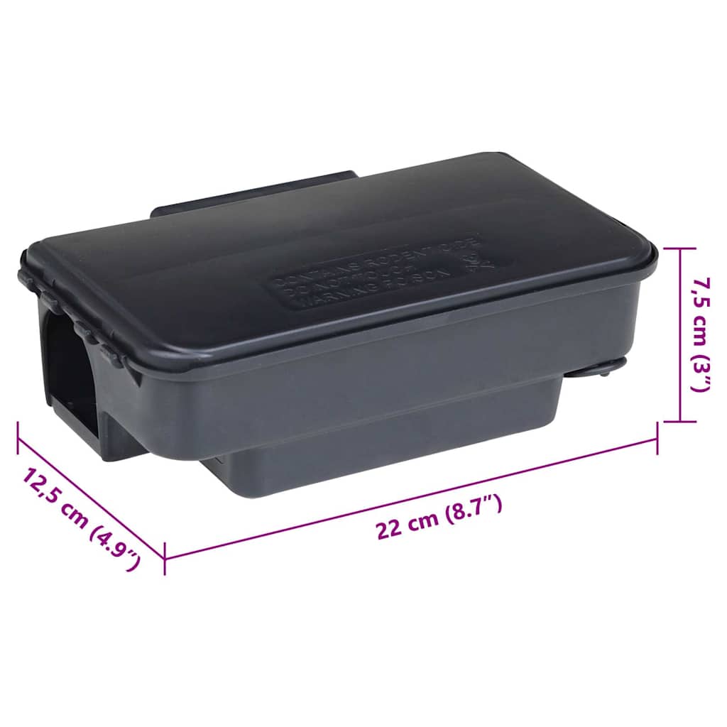 Trappole per Topi 4 pz Nere 22x12,5x7,5 cm
