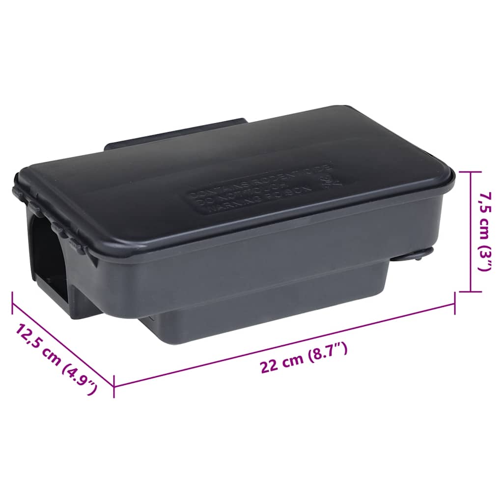 Trappole per Topi 6 pz Nere 22x12,5x7,5 cm