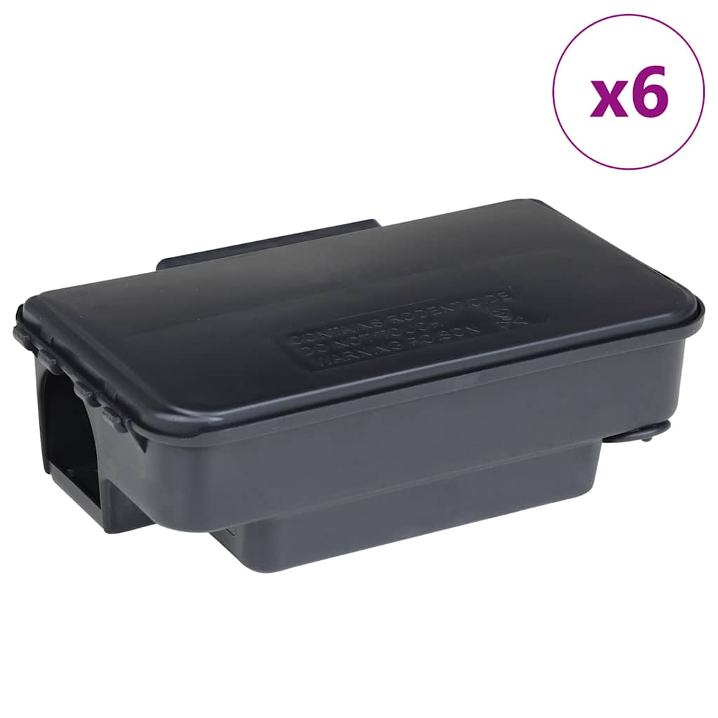 Trappole per Topi 6 pz Nere 22x12,5x7,5 cm