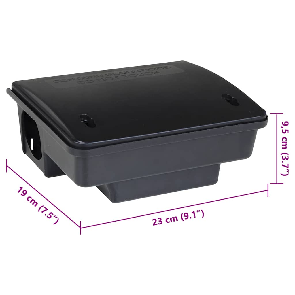 Trappole per Topi 4 pz Nere 23x19x9,5 cm