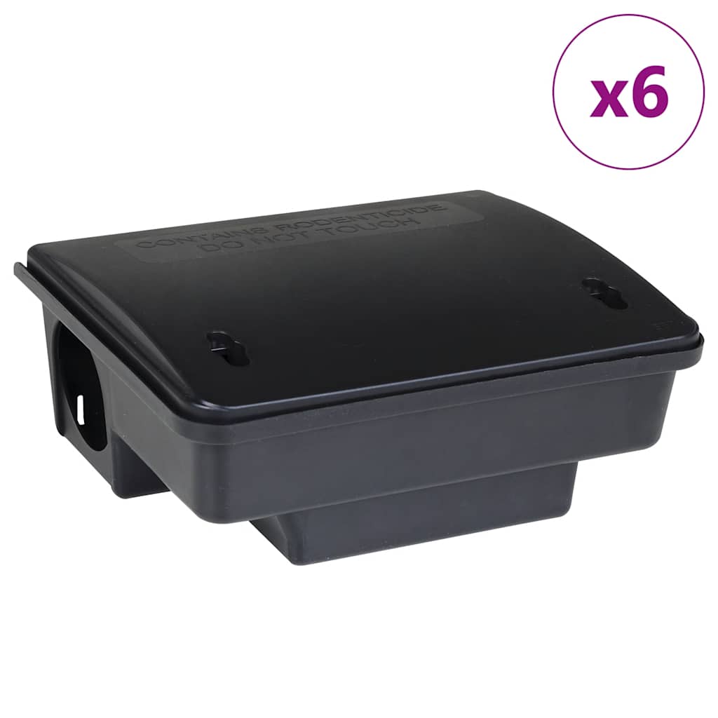 Trappole per Topi 6 pz Nere 23x19x9,5 cm