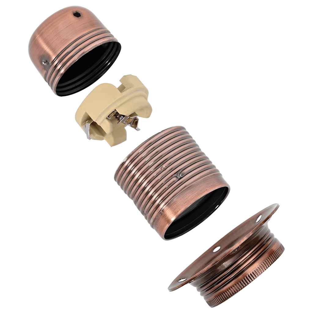 Portalampade 2 pz Rosso Bronzo E27