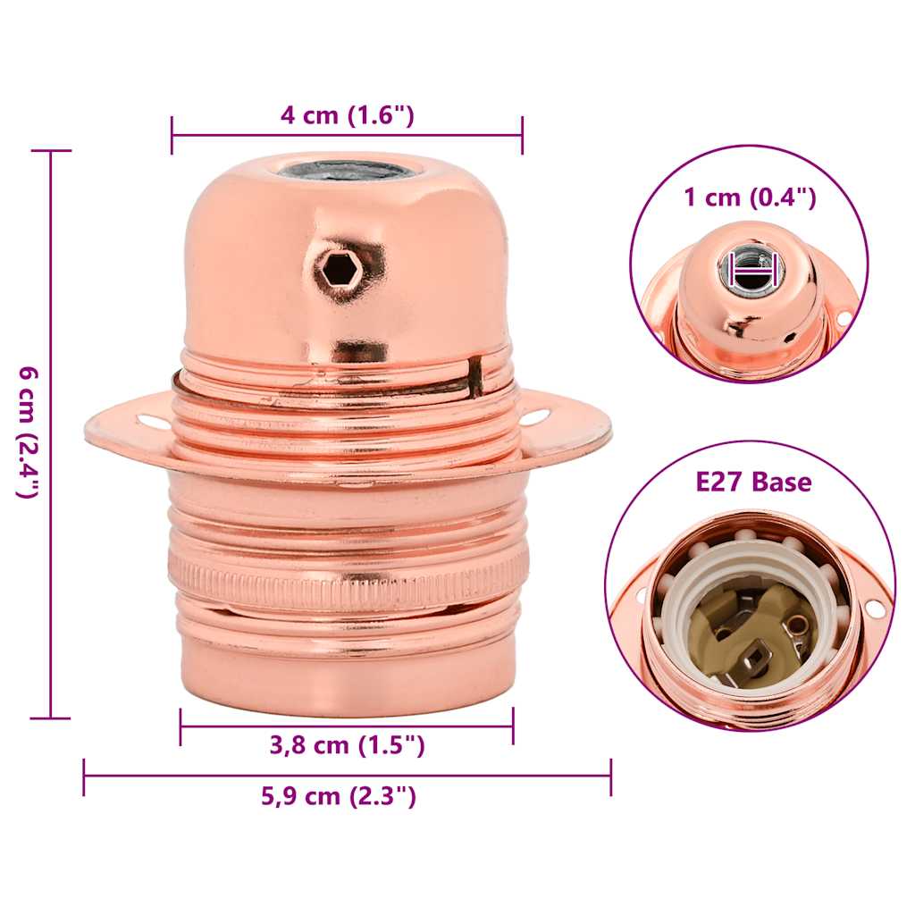 Portalampada 2 pz Oro Rosa E27