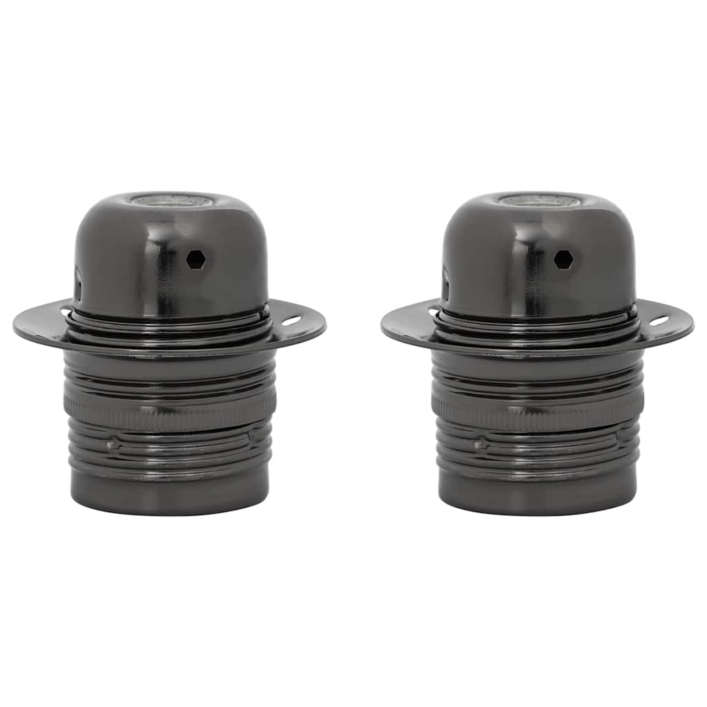 Portalampade 2 pz Nero Lucido E27