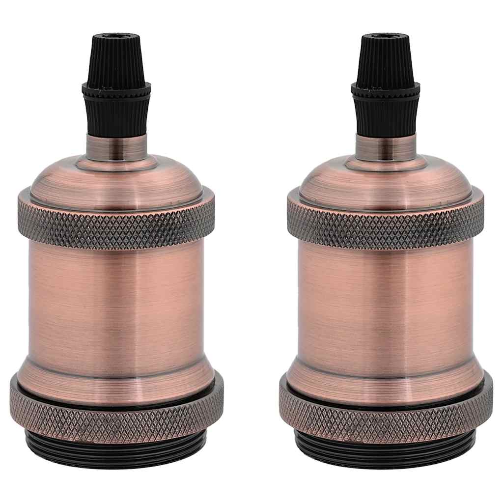 Portalampade 2 pz Rosso Bronzo E27