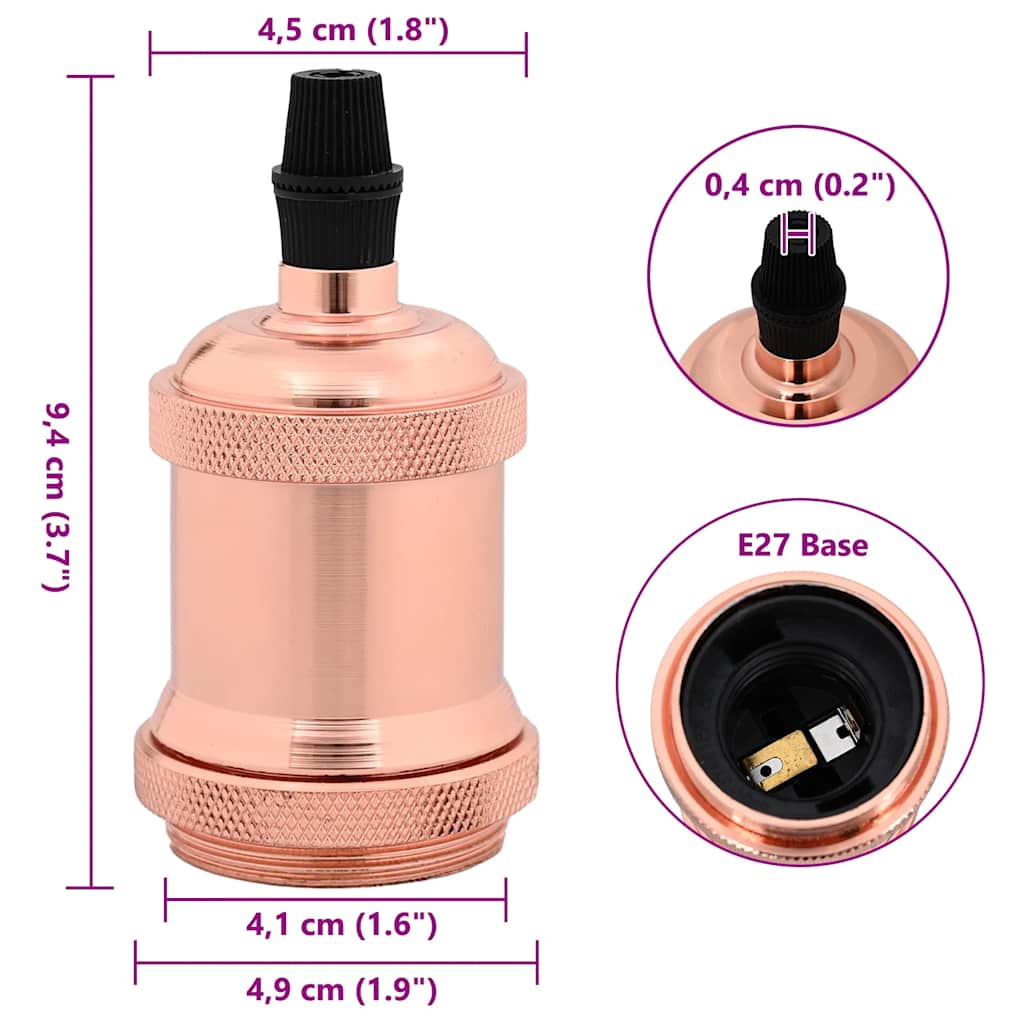Portalampada 2 pz Oro Rosa E27