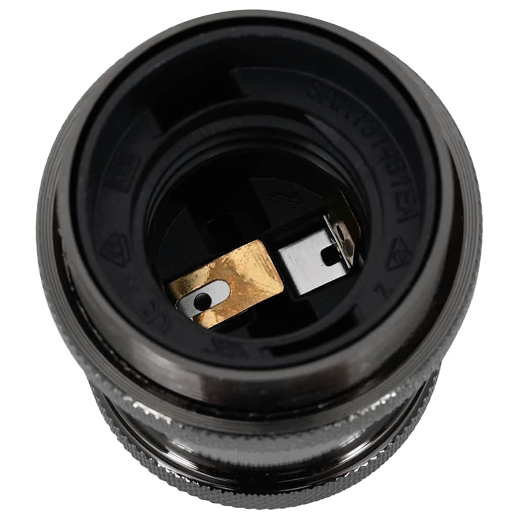 Portalampade 2 pz Nero Lucido E27