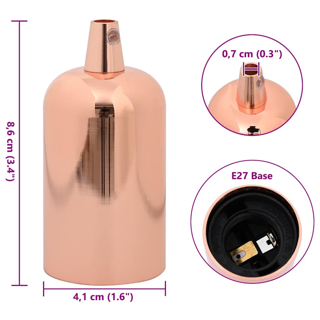 Portalampada 2 pz Oro Rosa E27