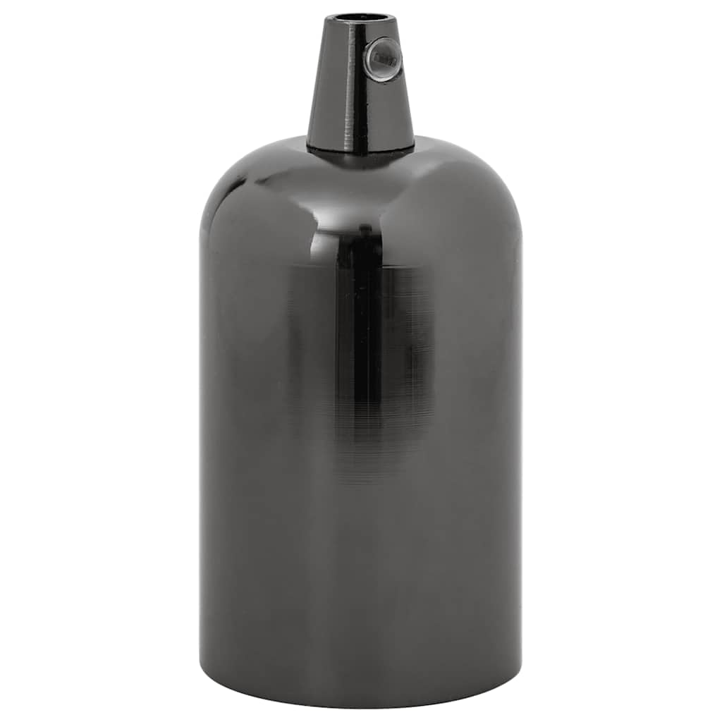 Portalampade 2 pz Nero Lucido E27