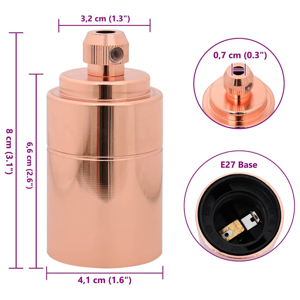 Portalampada 2 pz Oro Rosa E27