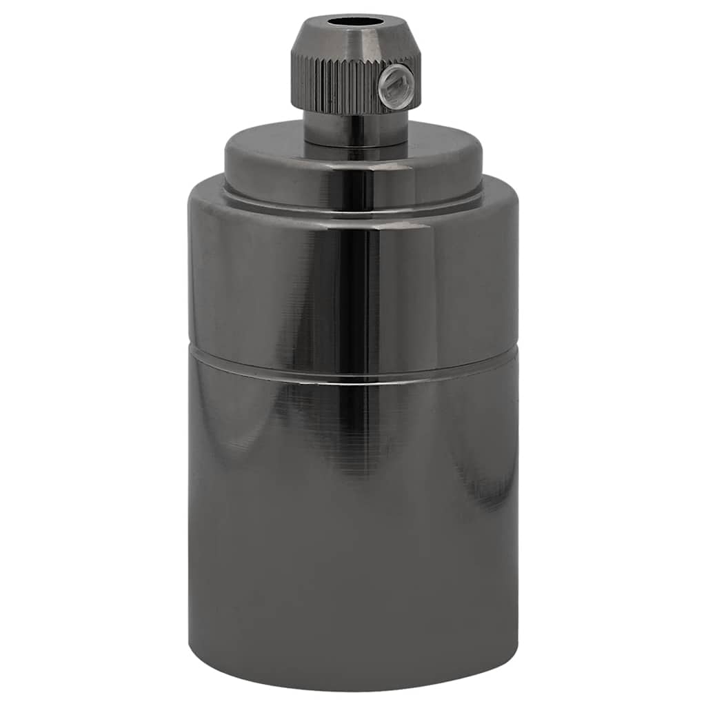 Portalampade 2 pz Nero Lucido E27