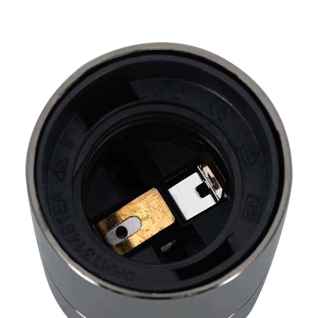 Portalampade 2 pz Nero Lucido E27
