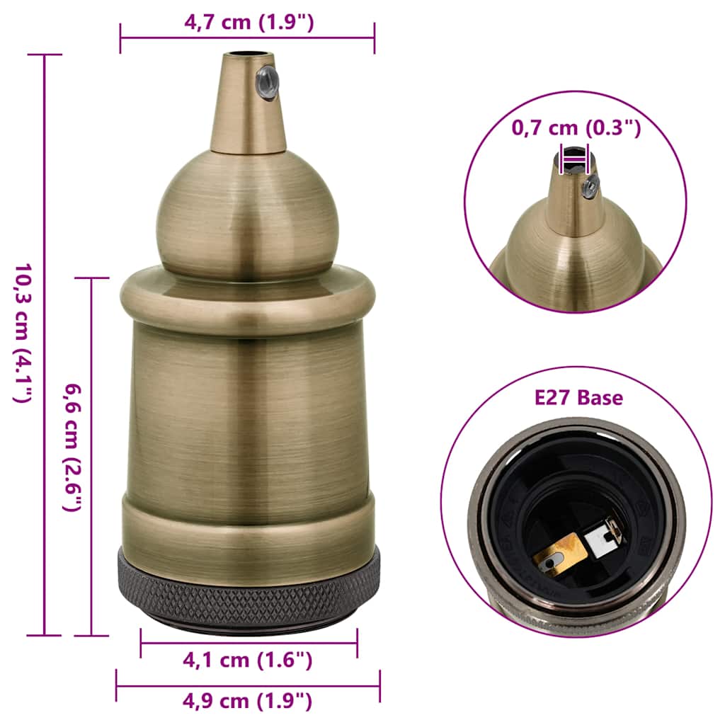 Portalampade 2 pz Bronzo E27