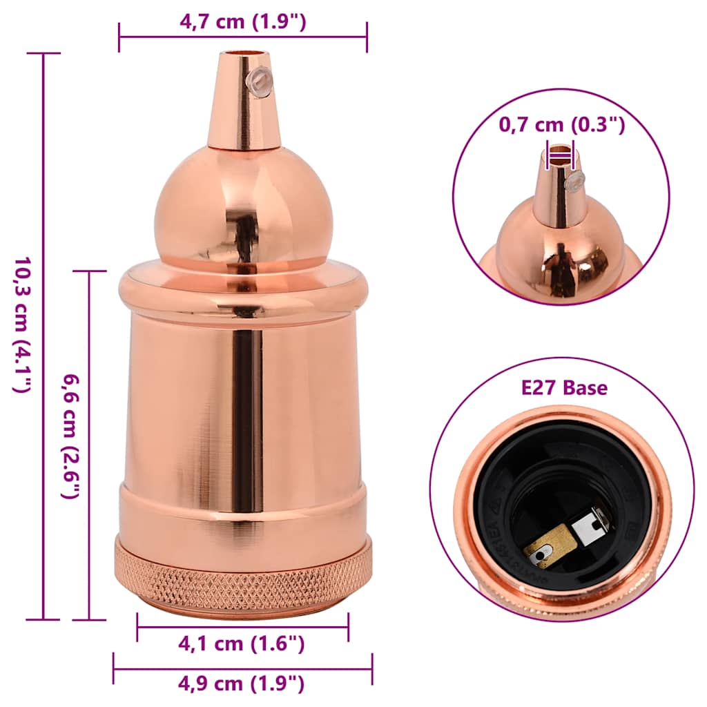 Portalampada 2 pz Oro Rosa E27