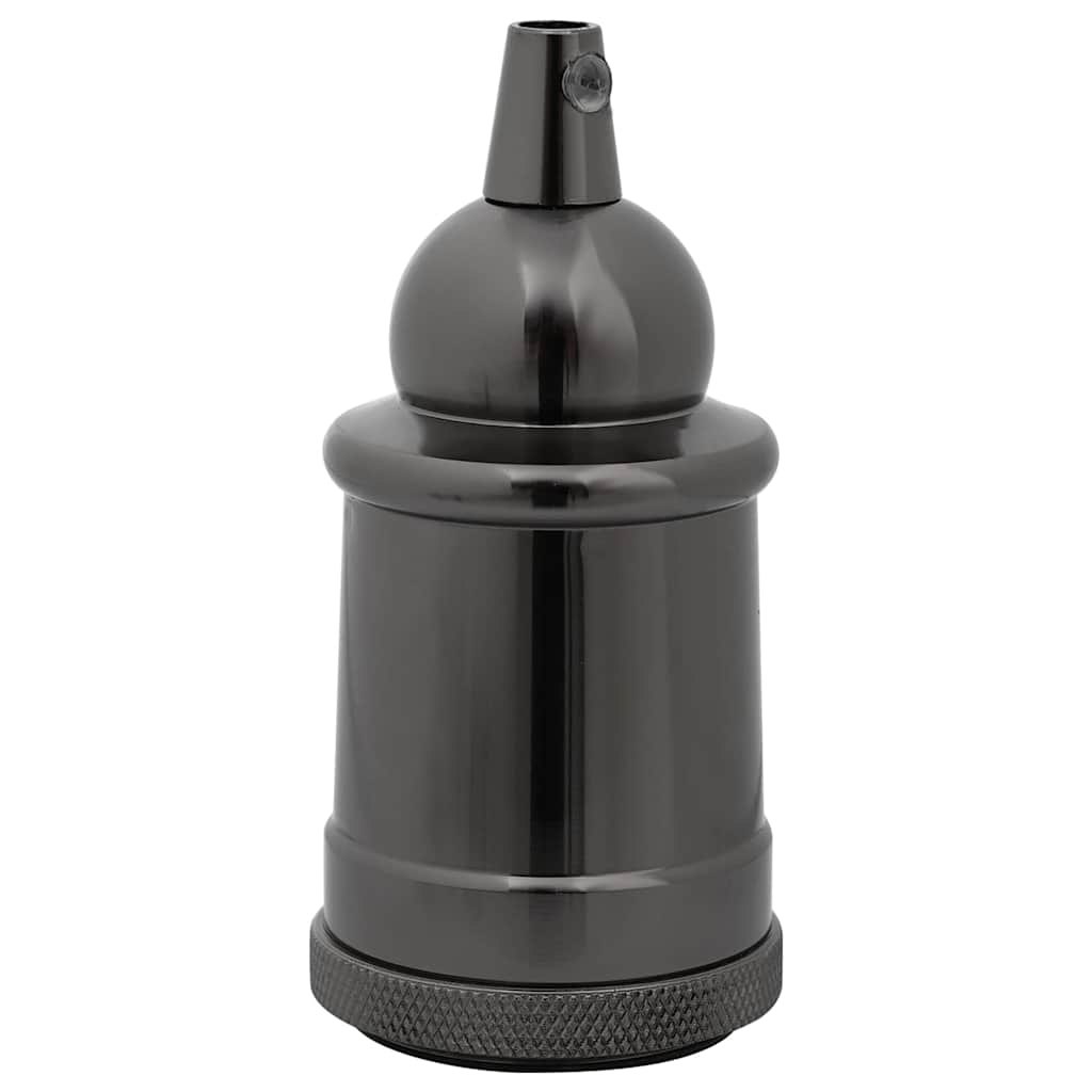 Portalampade 2 pz Nero Lucido E27