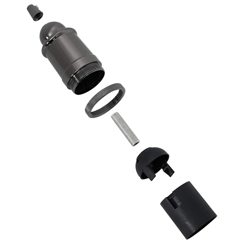 Portalampade 2 pz Nero Lucido E27