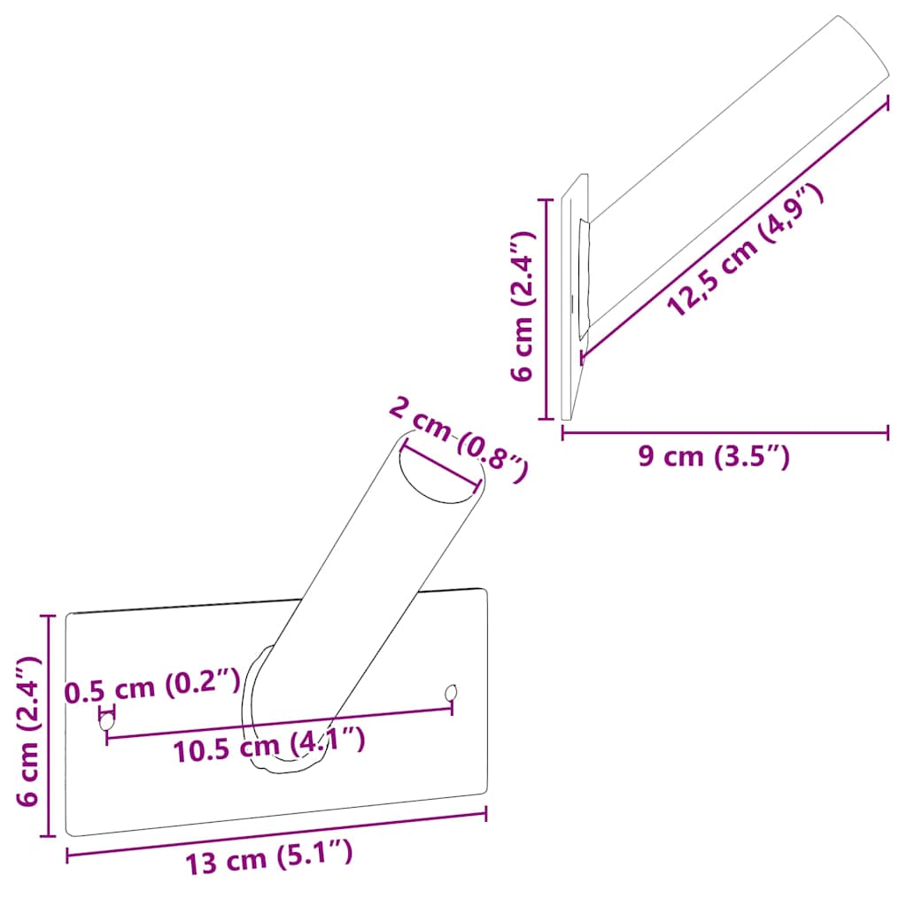 Supporto per Bandiera Argento 13 x 6 x 0,2 cm Acciaio