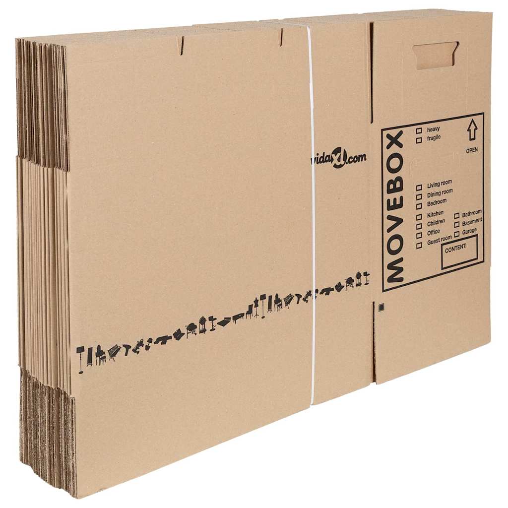 Scatola per Traslochi 20 pz Naturale 59 x 31,5 x 31,5 cm
