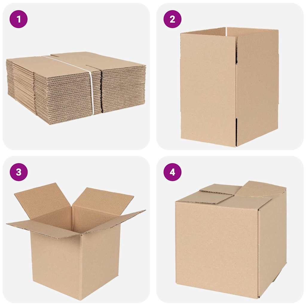 Scatola Pieghevole 50 pz Naturale 20 x 20 x 20 cm Cartone