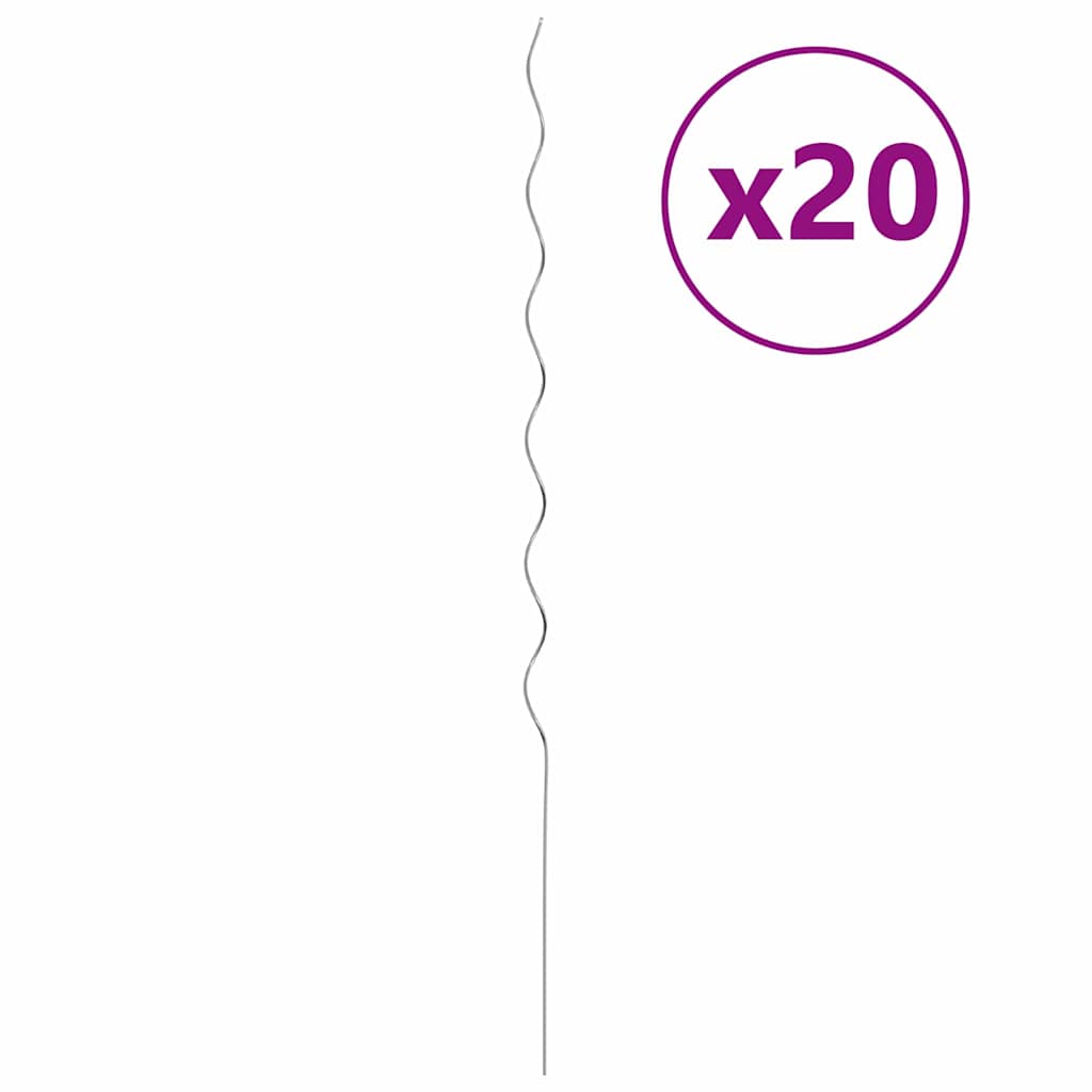 Supporto per piante 20 pz Argento 150 x 0,6 x 0,6 cm Acciaio
