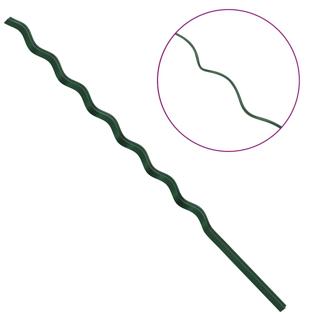 Supporto per piante 20 pz Verde 170 x 0,6 x 0,6 cm Acciaio