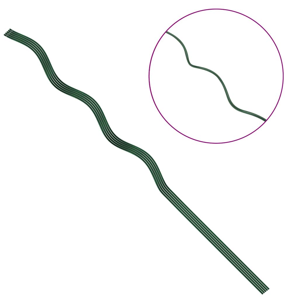 Supporto per piante 5 pz Verde 110 x 0.6 x 0.6 cm Acciaio