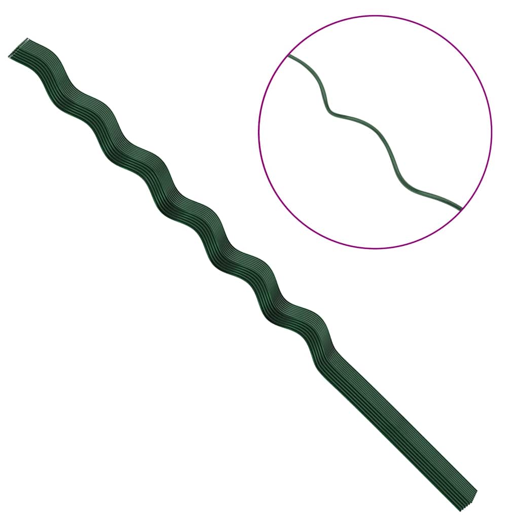 Supporto per piante 50 pz Verde 150 x 0,6 x 0,6 cm Acciaio