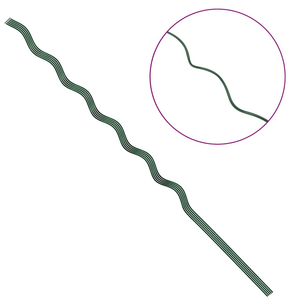 Supporto per piante 5 pz Verde 150 x 0,6 x 0,6 cm Acciaio