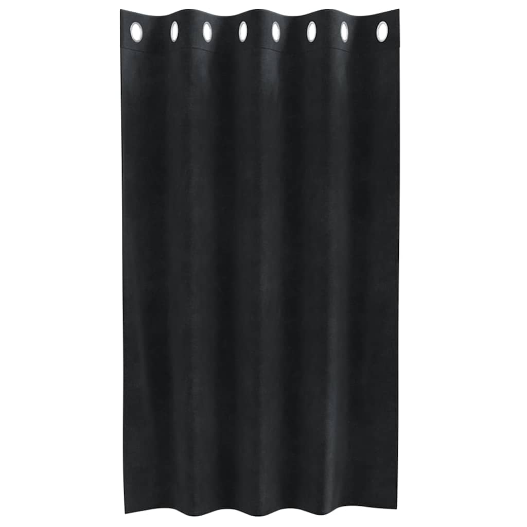 Tende 2 pz Nero 140 x 140 cm Velluto